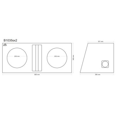 Subwoofer-Gehäuse 2 x10"
