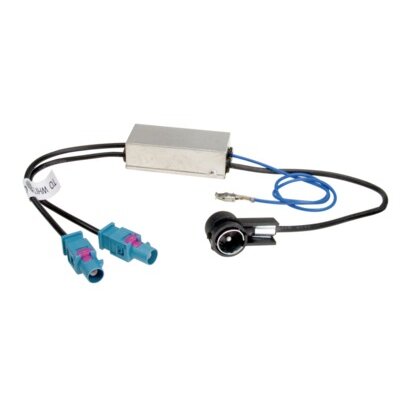 Antennenadapter Fakra(m)(x2)>ISO(m) 12V Phantom
