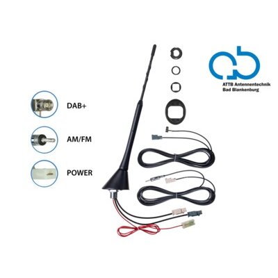 Dachantenne AM/FM DAB+ Kit 76° Stabneigung 12V extern