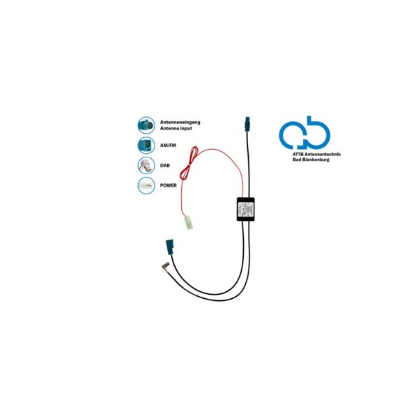 Antennensplitter AM/FM DAB+ Fakra>Fakra(f)/SMB(f) verstärkt