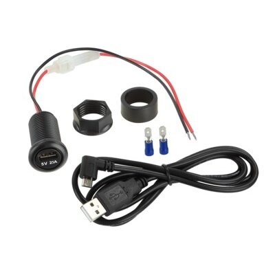 USB Ladeadapter 12V USB-A 5V/2,1A/ USB>Micro USB 1m