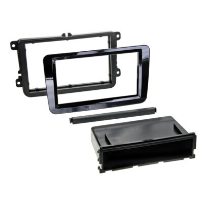 2-DIN Radioblende mit Fach Seat/Skoda/VW Klavierlack