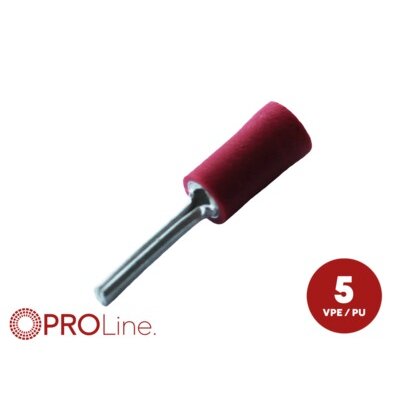 Stiftkabelschuh 0,5mm²-1,5mm²/12mm rot ST 5...