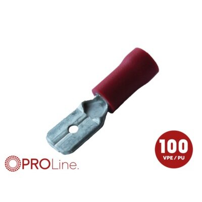 Flachstecker(m) 0,5mm²-1,5mm²/2,8mm rot ST 100...