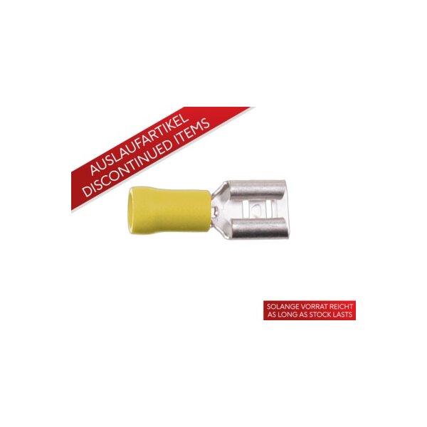 Flachsteckhülse(f) 4,0mm²-6,0mm²/6,3mm gelb 100 Stück