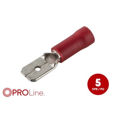 Flachstecker(m) 0,5mm²-1,5mm²/6,3mm rot ST 5...