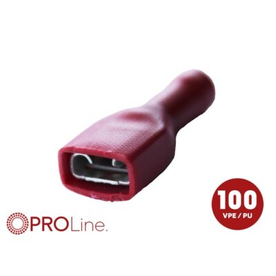 Flachsteckhülse(f) 0,5mm²-1,0mm²/6,3mm rot...