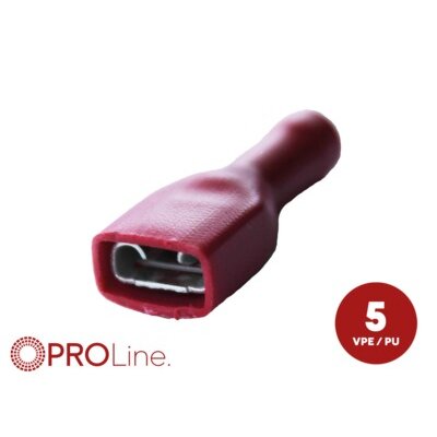 Flachsteckhülse(f) 0,5mm²-1,0mm²/6,3mm rot...