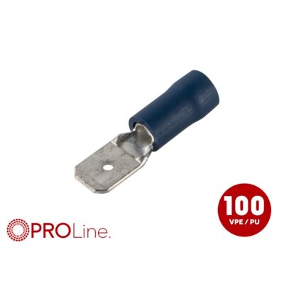Flachstecker(m) 1,5mm²-2,5mm²/6,3mm blau ST 100...