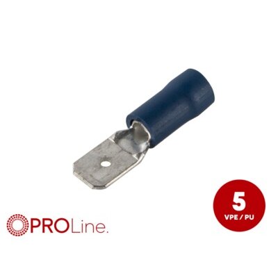 Flachstecker(m) 1,5mm²-2,5mm²/6,3mm blau ST 5...
