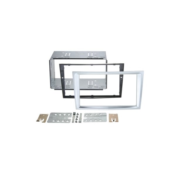2-DIN Radioblende Opel matt-chrom mit Mittelknick