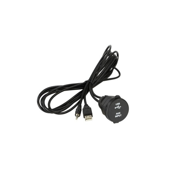 USB/AUX Einbaubuchse USB-A/Klinke spritzwassergeschützt