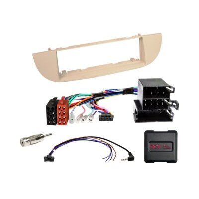 1-DIN Kit Fiat 500(ZAF 312) beige 2007-2015 LFB/Antenne