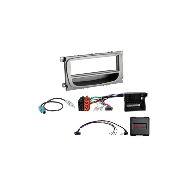 1-DIN Kit Ford Fahrzeuge silber LFB/CAN-Bus/Antenne Fakra