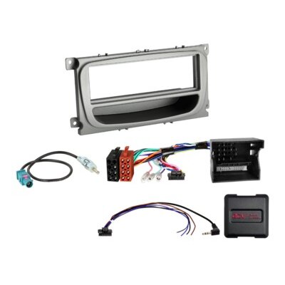 1-DIN Kit Ford Fahrzeuge silber LFB/CAN-Bus/Antenne Fakra