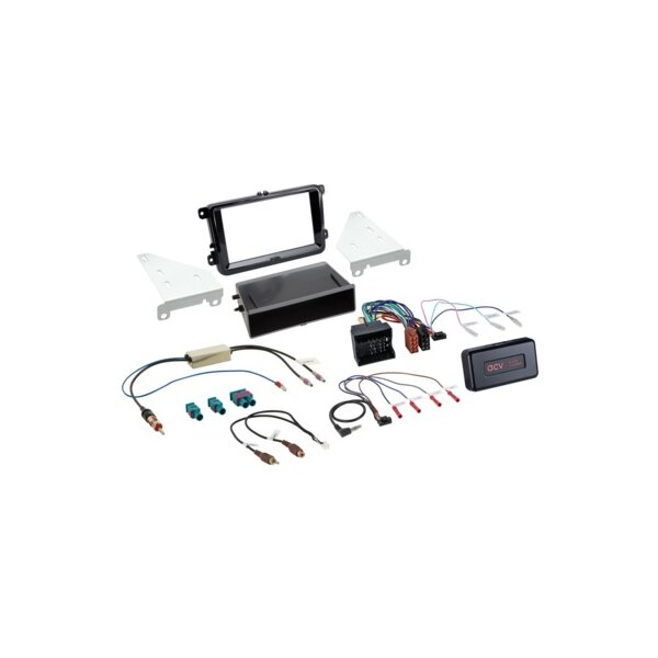 2-DIN Kit mit Fach Skoda/VW Klavierlack 40Pin i-dapter