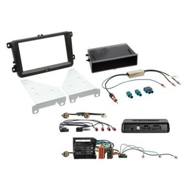 2-DIN Kit mit Fach Skoda/VW schwarz 52Pin i-dapter